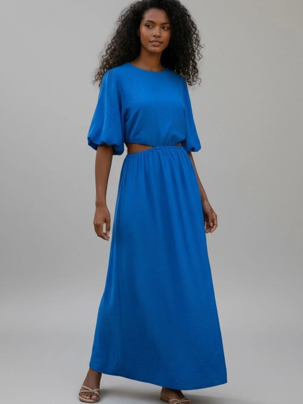 Abercrombie & Fitch Blue Cutout Waist Maxi Dress Size Large NWT Abercrombie & Fitch Blue Cutout Waist Maxi Dress Size Large NWT